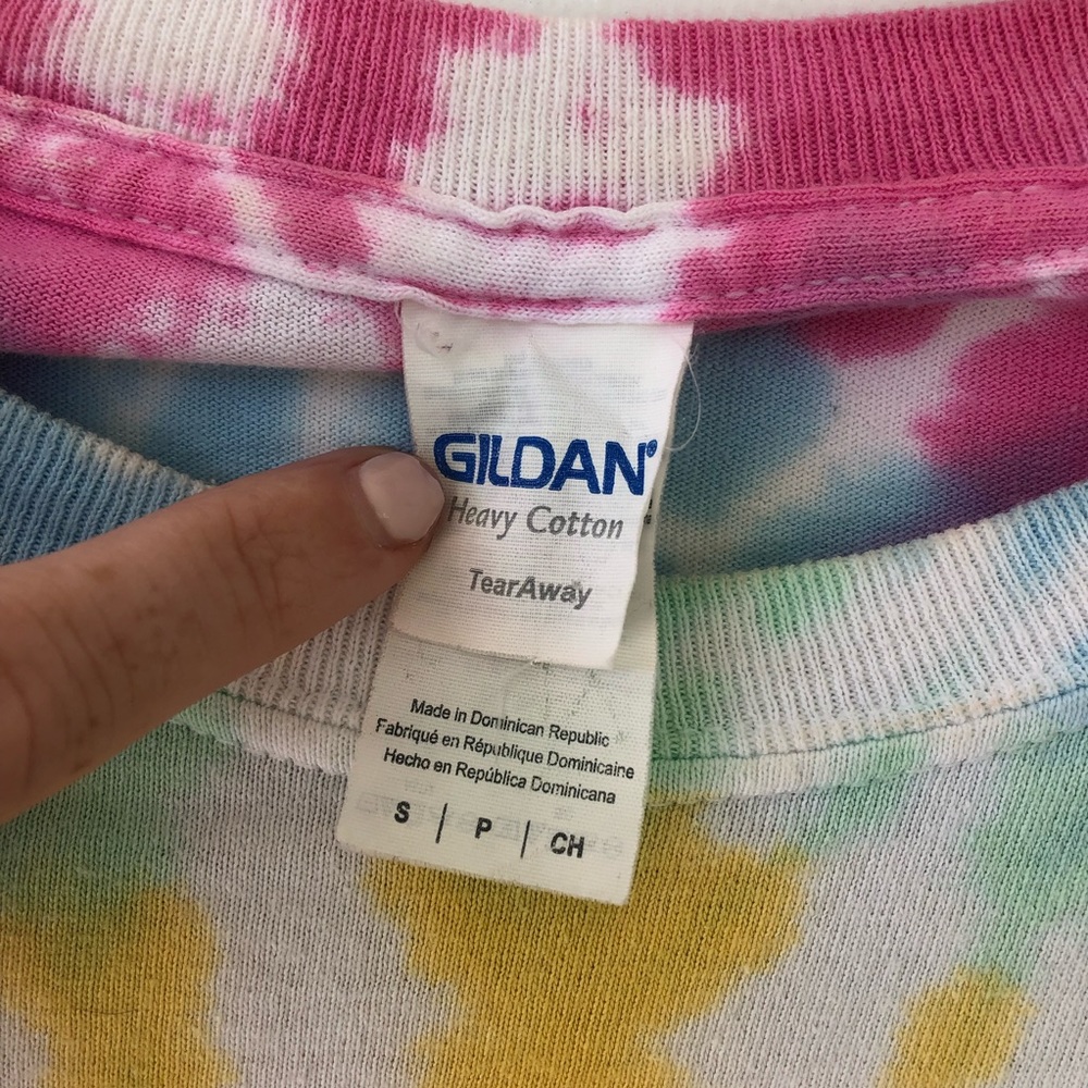 Vintage Spiral Tie-Dye Rainbow Cotton Tee Shirt 🌈 - Picture 8 of 11